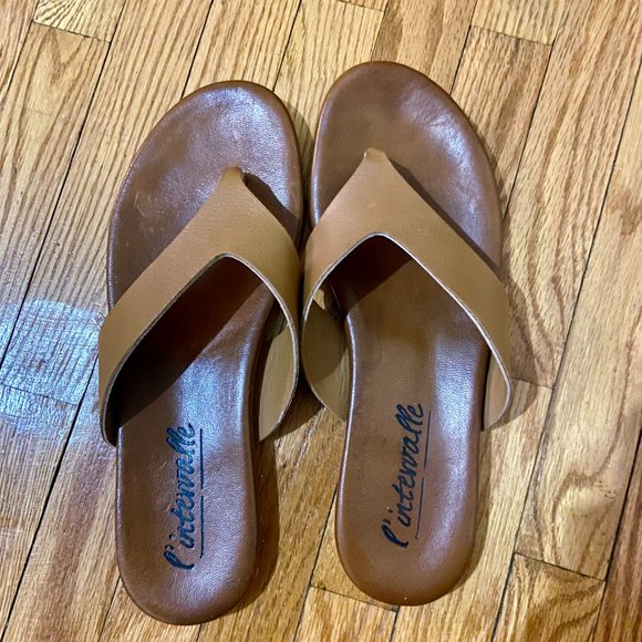 Intervalle Amy Leather Sandal in Dark Tan Size 40 - Picture 2 of 3